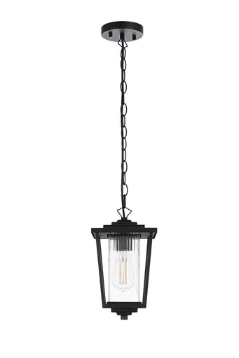 York One Light Outdoor Pendant Black