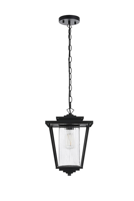 Elegant Lighting - OD305H15BK - One Light Outdoor Pendant - York - Black