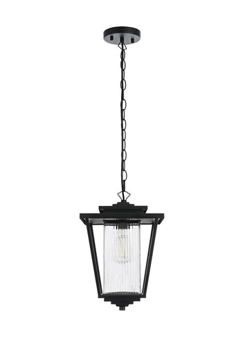 York One Light Outdoor Pendant Black