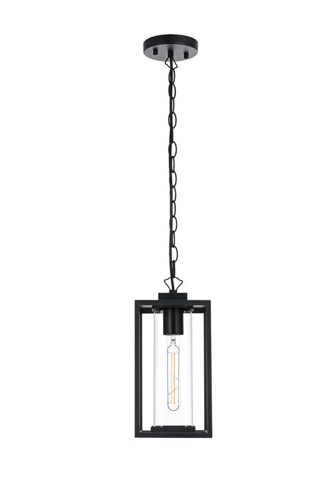 Elegant Lighting - OD310H13BK - One Light Outdoor Pendant - Memphis - Black