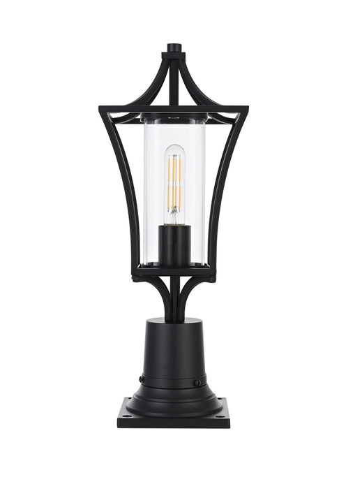 Elegant Lighting - OD311P19BK - One Light Outdoor Post Mount - Belgrade - Black