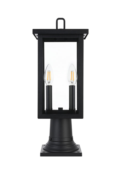 Elegant Lighting - OD324P19BK - Two Light Outdoor Post Mount - Venango - Black