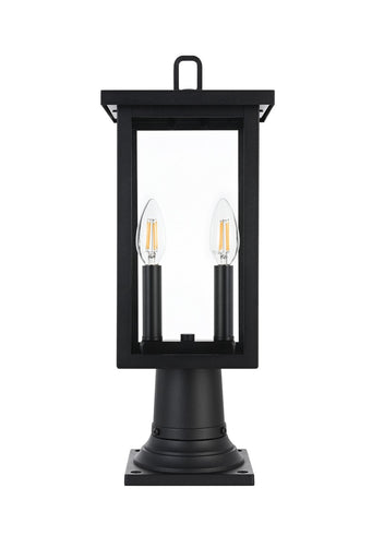 Venango Two Light Outdoor Post Mount Black