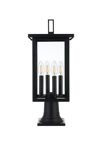 Sheridan Four Light Outdoor Post Mount Black