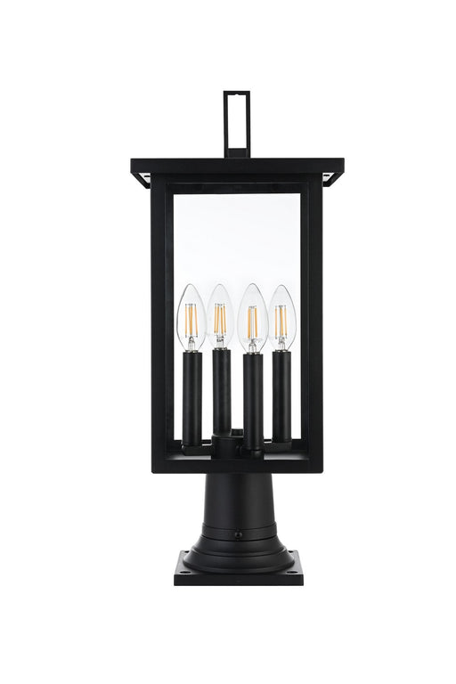 Elegant Lighting - OD324P21BK - Four Light Outdoor Post Mount - Sheridan - Black
