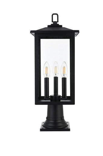 Carlisle Three Light Outdoor Post Mount Black