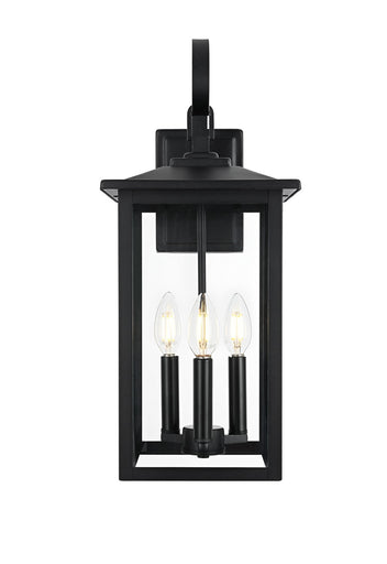 Carisle Three Light Outdoor Wall Sconce Black