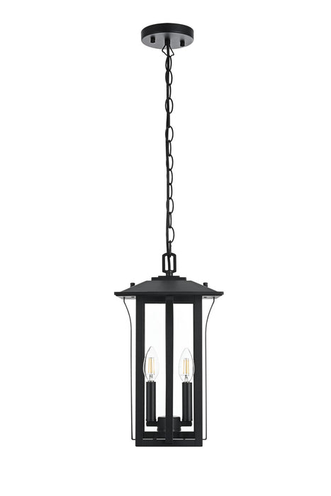 Elegant Lighting - OD327H17BK - Two Light Outdoor Pendant - Thayer - Black