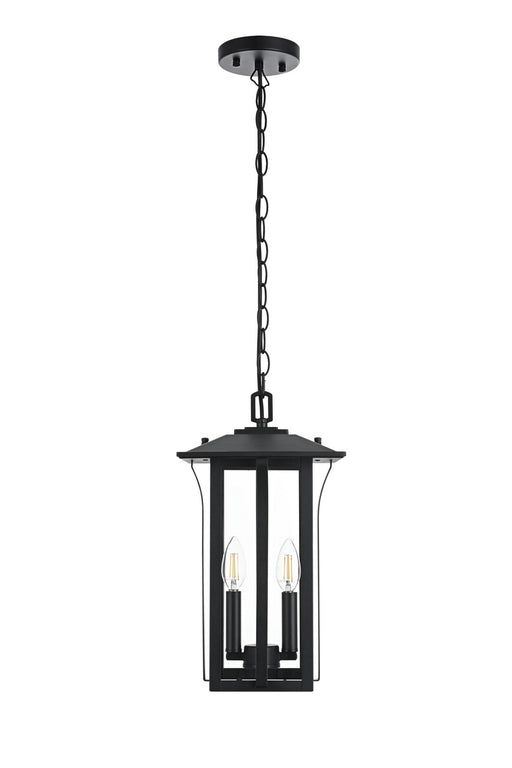 Elegant Lighting - OD327H17BK - Two Light Outdoor Pendant - Thayer - Black