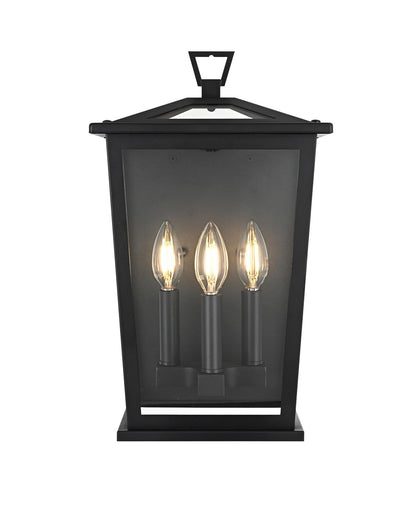 Richmond Three Light Outdoor Wall Sconce Black
