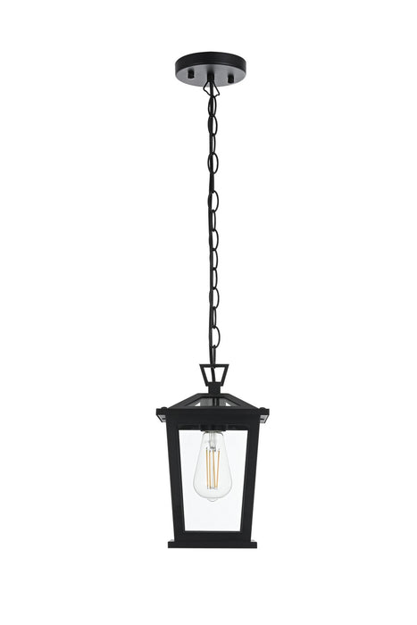 Elegant Lighting - OD332H12BK - One Light Outdoor Pendant - Cayman - Black
