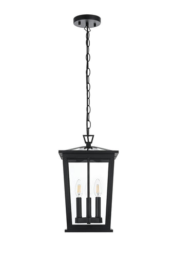 Cayman Three Light Outdoor Pendant Black