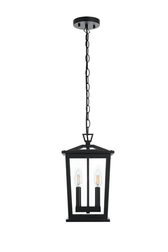 Berks Two Light Outdoor Pendant Black