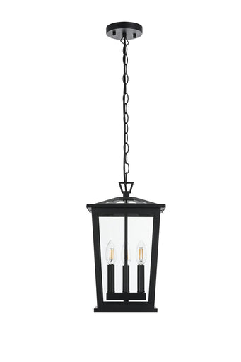 Berks Three Light Outdoor Pendant Black