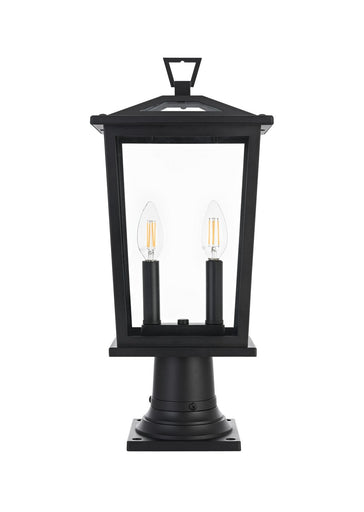 Berks Two Light Outdoor Post Mount Black