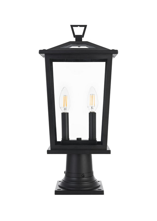 Elegant Lighting - OD333P20BK - Two Light Outdoor Post Mount - Berks - Black