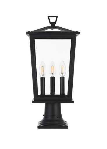 Berks Three Light Outdoor Post Mount Black