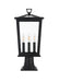 Elegant Lighting - OD333P21BK - Three Light Outdoor Post Mount - Berks - Black