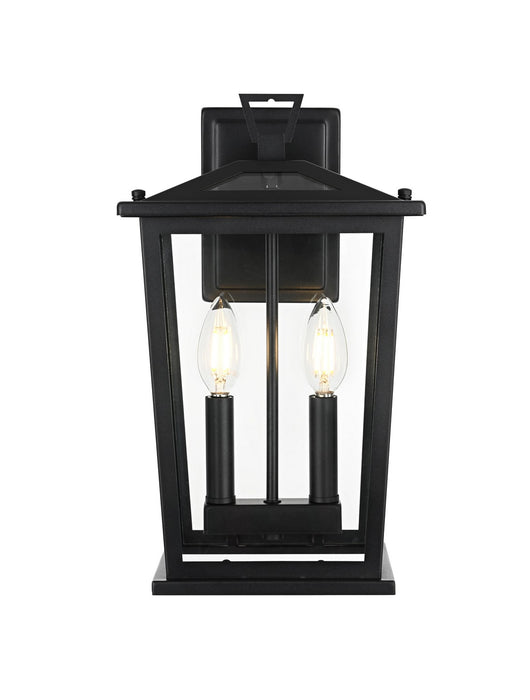 Elegant Lighting - OD333W15BK - Two Light Outdoor Wall Sconce - Berks - Black