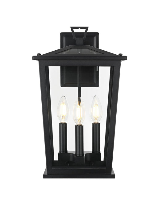 Elegant Lighting - OD333W16BK - Three Light Outdoor Wall Sconce - Berks - Black