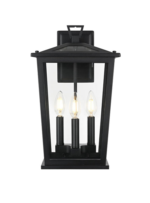 Elegant Lighting - OD333W16BK - Three Light Outdoor Wall Sconce - Berks - Black