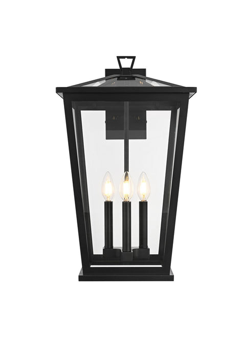 Elegant Lighting - OD333W22BK - Three Light Outdoor Wall Sconce - Berks - Black