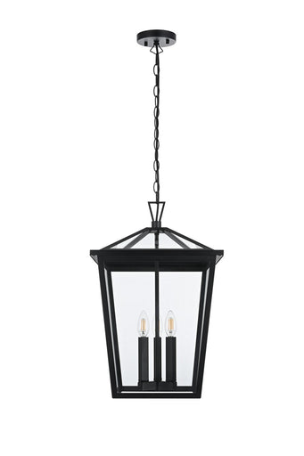 Oxford Three Light Outdoor Pendant Black