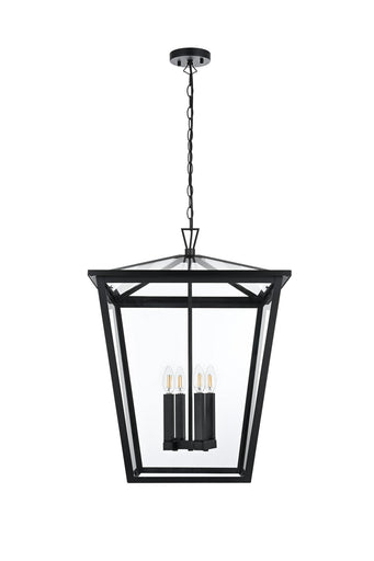 Oxford Four Light Outdoor Pendant Black