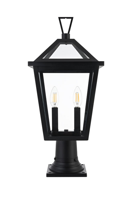 Elegant Lighting - OD334P22BK - Two Light Outdoor Post Mount - Frankford - Black