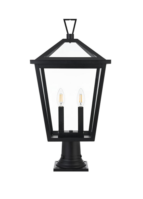 Elegant Lighting - OD334P24BK - Two Light Outdoor Post Mount - Frankford - Black