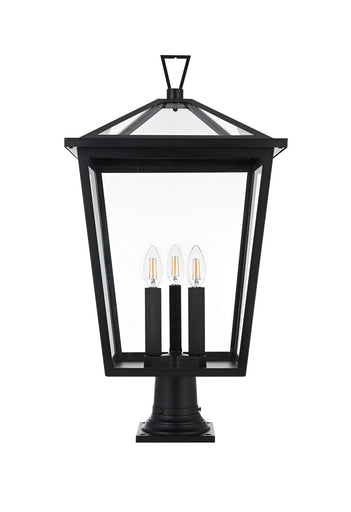 Oxford Three Light Outdoor Post Mount Black