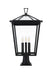 Elegant Lighting - OD334P28BK - Three Light Outdoor Post Mount - Oxford - Black