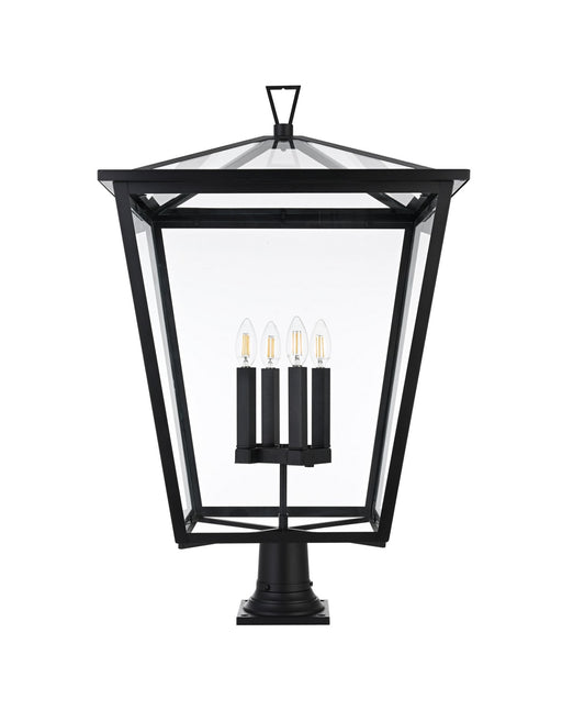Elegant Lighting - OD334P33BK - Four Light Outdoor Post Mount - Oxford - Black