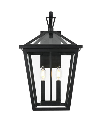 Frankford Two Light Outdoor Wall Sconce Black