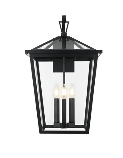 Oxford Three Light Outdoor Wall Sconce Black