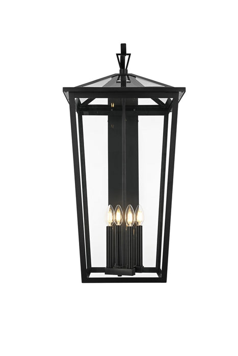 Elegant Lighting - OD334W33BK - Four Light Outdoor Wall Sconce - Frankford - Black