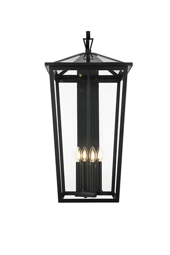 Frankford Four Light Outdoor Wall Sconce Black