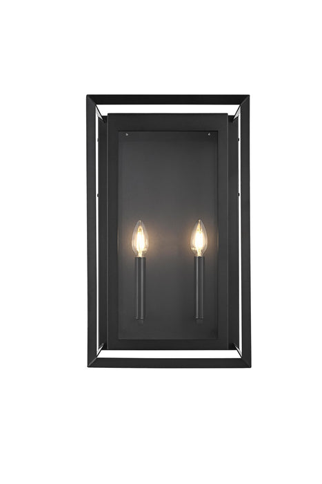 Elegant Lighting - OD355W20BK - Two Light Outdoor Wall Sconce - Etting - Black