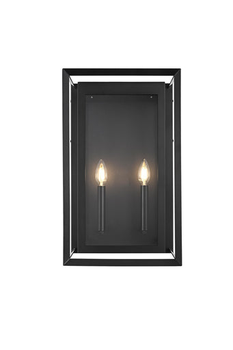 Etting Two Light Outdoor Wall Sconce Black
