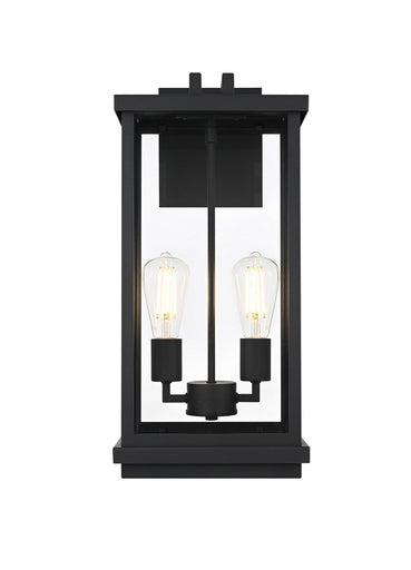 Theodore Two Light Outdoor Wall Sconce Black