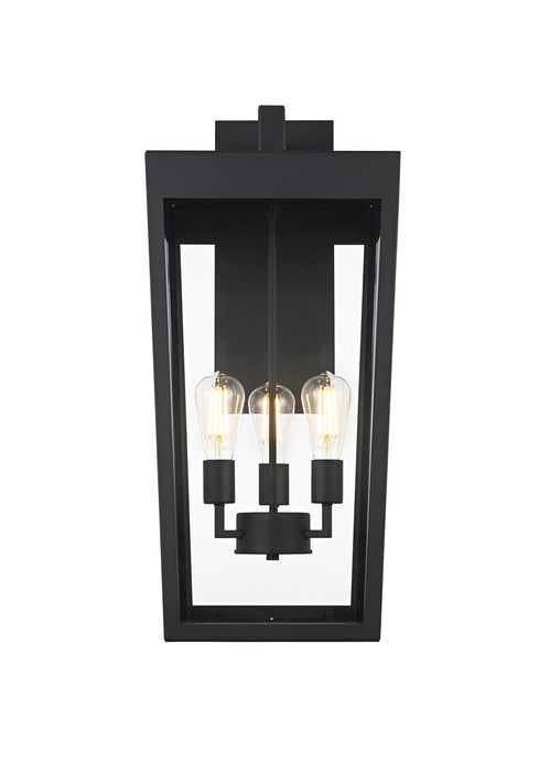 Elegant Lighting - OD405W28BK - Three Light Outdoor Wall Sconce - William - Black