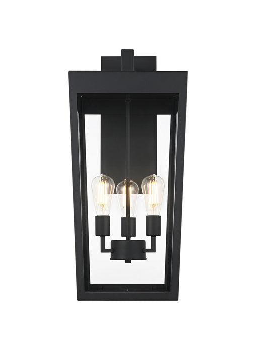 Elegant Lighting - OD405W28BK - Three Light Outdoor Wall Sconce - William - Black