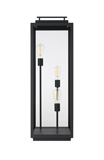 Valentin Three Light Outdoor Lawn Light Black