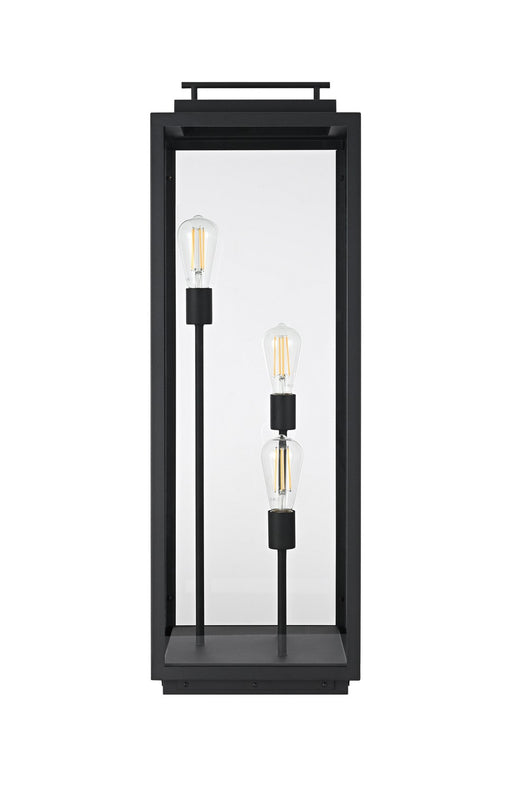 Elegant Lighting - OD418L36BK - Three Light Outdoor Lawn Light - Valentin - Black
