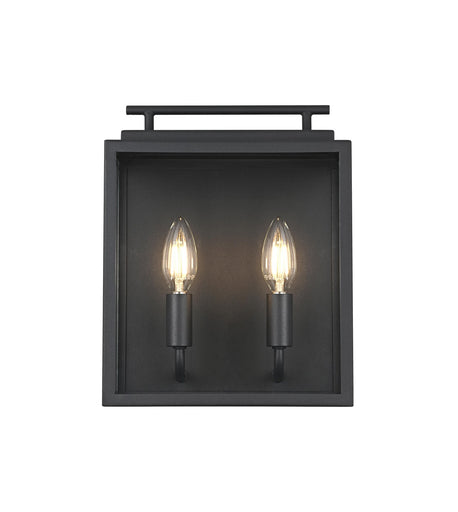 Valentin Two Light Outdoor Wall Sconce Black