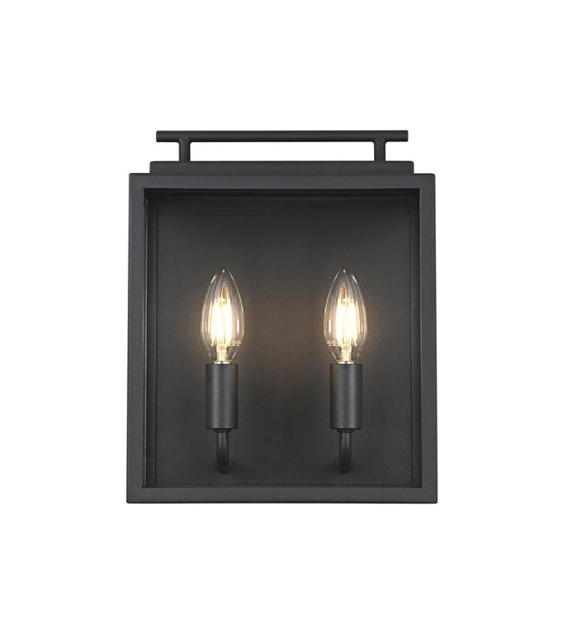 Elegant Lighting - OD418W12BK - Two Light Outdoor Wall Sconce - Valentin - Black