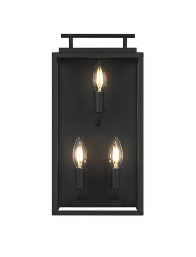 Valentin Three Light Outdoor Wall Sconce Black