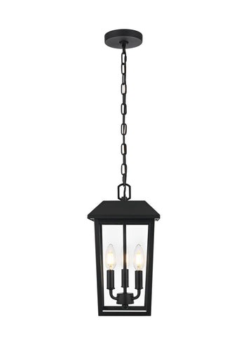Riggs Three Light Outdoor Pendant Black