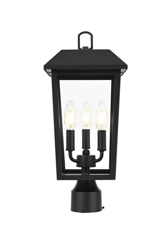 Riggs Three Light Outdoor Post Mount Black