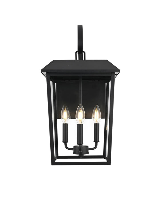 Elegant Lighting - OD502W22BK - Three Light Outdoor Wall Sconce - Riggs - Black